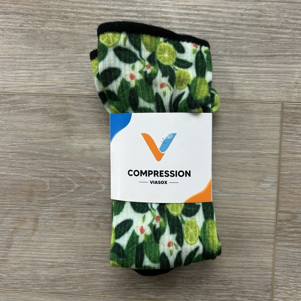 Viasox Limey Compression Socks Size S/M Womens 5-9 Men's 6-8